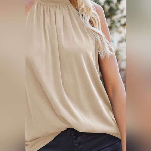 Tied Grecian Neck Tank - Picture 3 of 4